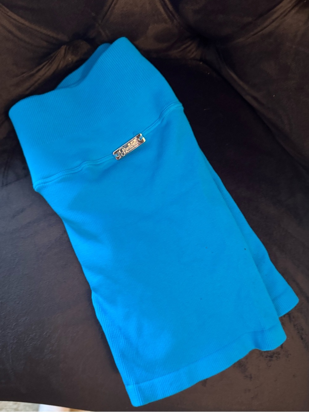 Bombshell SportsWear Bright Blue Ribbed Stretch Shorts